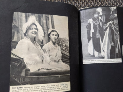 image of Horse Guards Parade inside a Vintage Souvenir Book Full of early article pictures of Queen Elizabeth