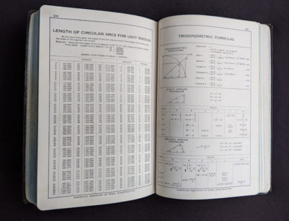 trigonometric formulas leather spine on a 1941 copy of Steel Construction published by American Institute Of Steel Construction- third edition - fourth printing