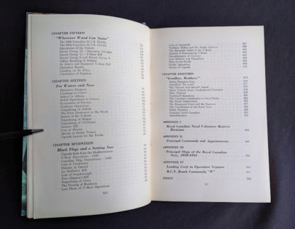 Contents page 4 and 5 of 7 - The Far Distant Ships an official account of Canadian naval ships in WW II - 1950 1st Edition