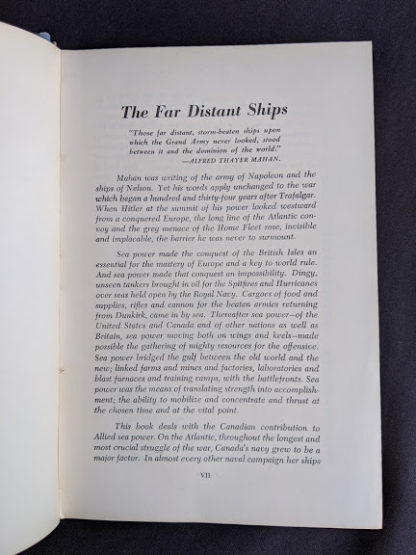 The Far Distant Ships an official account of Canadian naval ships in WW II - 1950 1st Edition - First Page