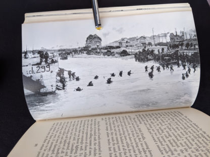 black and white photograph of World War II inside a 1950 copy of The Far Distant Ships an official account of Canadian naval ships in WW II -1st Edition