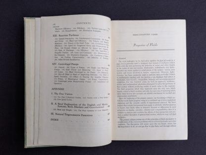 Contents page 4 of 4 inside a 1948 copy of Hydraulics by George Russell - 5th edition