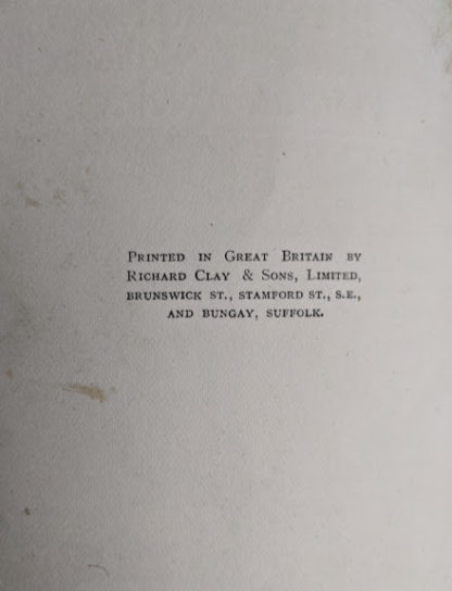 Copyright page inside a 1915 copy of Marys Meadow and Other Tales of Field Flowers by Juliana Horatia Ewing