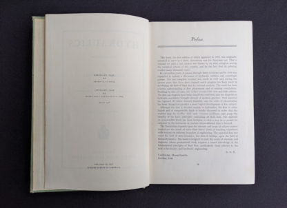 Preface inside a 1948 copy of Hydraulics by George Russell - 5th edition