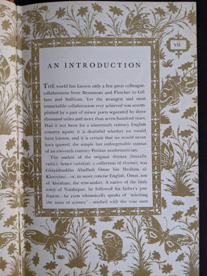 introduction inside a 1947 copy of Rubaiyat of Omar Khayyam - Random House