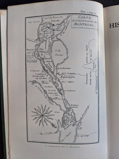map adjacent to title page inside a 1928 limited edition of Montreal 1640-1672 - From the French of Collier De Casson