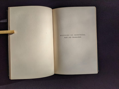 pre title page inside a 1928 limited edition of Montreal 1640-1672 - From the French of Collier De Casson