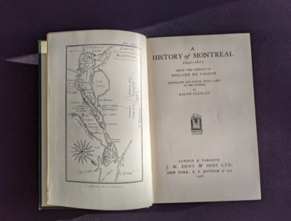 title page inside a 1928 limited edition of Montreal 1640-1672 - From the French of Collier De Casson