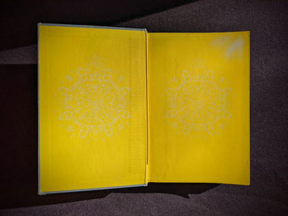 front pastedown and endpaper inside a 1952 copy of The Easter Book Of Legends And Stories - fourth Edition -illustrated by Pamela Bianco