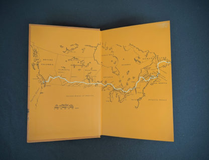 front pastedown and endpaper inside 1966 The Road Across Canada by Edward McCourt - 2nd Printing