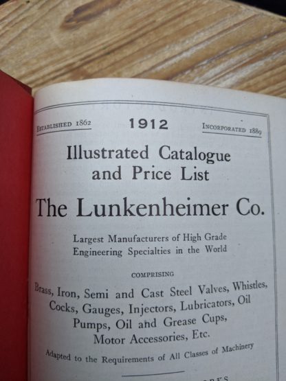 1912 The Lunkenheimer Company Catalogue Number 50 -Title Page up close