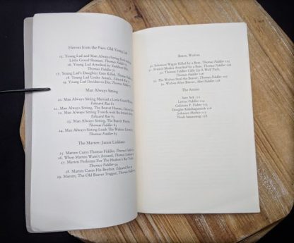 Contents page 2 and 3 of 3 - 1985 Legends from the Forest told by Thomas Fiddler and edited by James R Stevens
