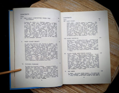 Contents page 2 of 3 inside a 1946 copy of Saints Devils and Ordinary Seamen Life on the Royal Canadian Navys Lower Deck -second printing