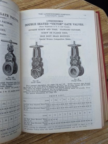 Double Seated Victor Gate Valves - 1912 Lunkenheimer Co Illustrated Catalogue and Price List catalogue 50
