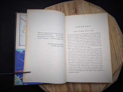 Foreward page inside a 1959 copy of The Longest Day June 6 1944 by Cornelius Ryan - Simon & Schuster