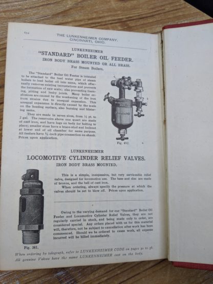 Locomotive cylinder relief valves - 1912 Lunkenheimer Co Illustrated Catalogue and Price List catalogue 50