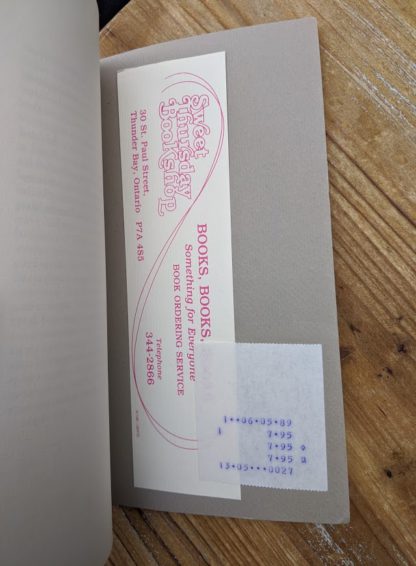 ephemera found inside a copy of Legends from the Forest told by Thomas Fiddler and edited by James R Stevens - 1985 First Edition