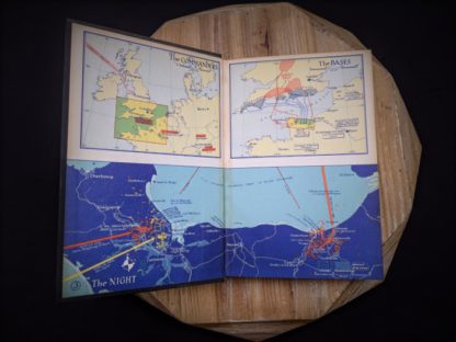 front pastedown and endpaper inside a 1959 copy of The Longest Day June 6 1944 by Cornelius Ryan - Simon & Schuster