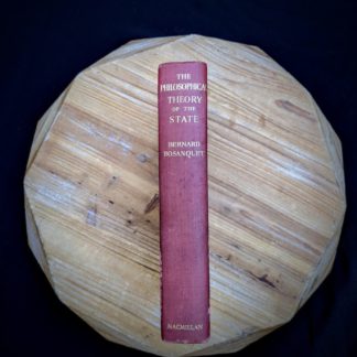 Spine view on a 1930 copy of The Philosophical Theory of the State by Bernard Bosanquet - signed by H. S. Harris