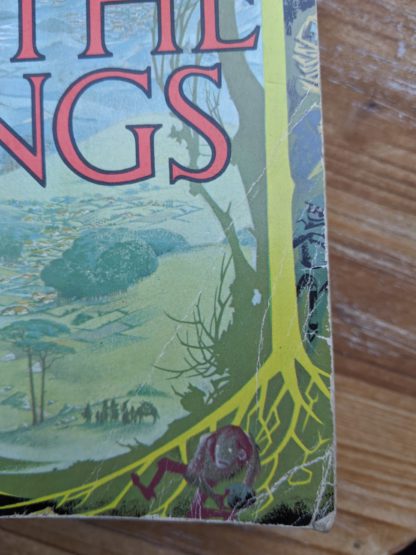creases on bottom corner of title page on a 1975 copy of The Lord of the Rings J. R.R. Tolkien fifteenth impression - uncommon copy
