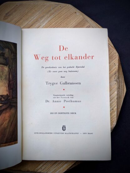 1935 De Weg tot Elkander by Trygve Gulbranssen - third book of the trilogy - First Edition - title page