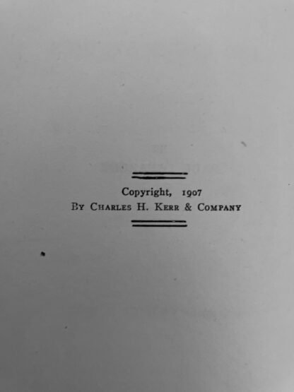 Copyright page up close inside a 1907 First edition copy of Right to be Lazy and Other Studies by Paul Lafargue. jpeg