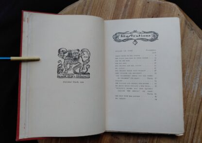List of illustrations page 1 of 2 inside a 1904 copy of The Day of the Dog by George Barr McCutcheon - First Edition