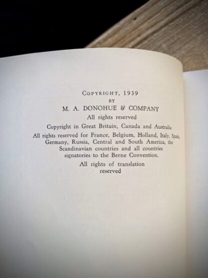 Copyright page up close inside a 1939 copy of Wild Flowers of the Northern States and Canada by Arthur Craig Quick - First Edition