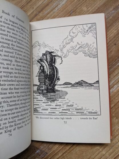 illustration of a ship among islands in a 1929 copy of A Book of Seamen by F. H. Doughty - First Edition