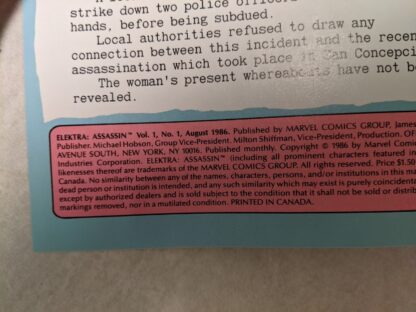 ELEKTRA ASSASSIN number 1 & 2 - MARVEL - 1986