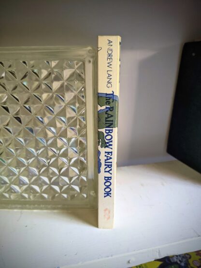 Spine view of a 1977 copy of The Rainbow Fairy Book - Andrew Lang - Rare 1977 Second Edition