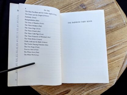 Table of Contents inside a 1977 copy of The Rainbow Fairy Book - page 2 of 2 - Andrew Lang