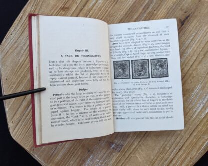 A talk on technicalities - Chapter 3 inside a circa 1910 copy of Stamp Collecting - A Guide for Beginners by A. B. Creeke - Circa 1910