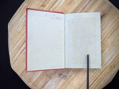 Front endpaper and pastedown inside a circa 1910 Stamp Collecting - A Guide for Beginners