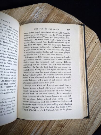 The Flying Fraulein - inside a 1932 copy of The Flying Carpet by Richard Halliburton - First Edition