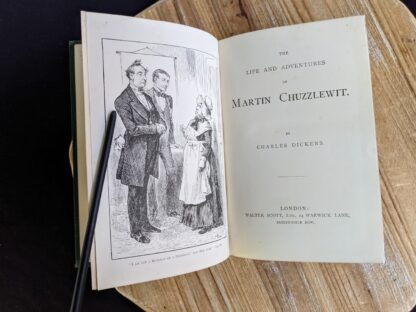 Title page - The Life and Adventures of Martin Chuzzlewit by Charles Dickens - Circa 1880's - undated - Published by Walter Scott Ltd. - The Brotherhood Library