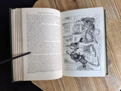 Tom Pinch caught Martin in his arms - antiquarian copy of The Life and Adventures of Martin Chuzzlewit by Charles Dickens - Circa 1880's - undated