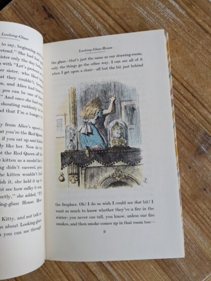 Color illustration by John Tenniel inside a 1946 Through The Looking-Glass - Two Volumes - by Lewis Carroll. Published by Random House, New York - Special Edition