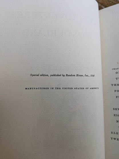 Copyright page inside a 1946 Alice’s Adventures in Wonderland - Two Volumes - by Lewis Carroll. Published by Random House, New York - Special Edition