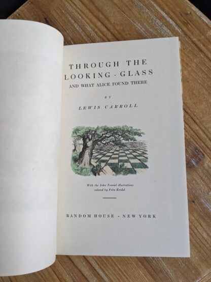 title Page inside a 1946 Through The Looking-Glass - Two Volumes - by Lewis Carroll. Published by Random House, New York - Special Edition