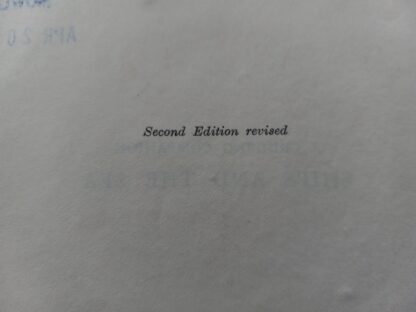 second edition page up close - 1936 Ships and the Sea by Talbot-Booth - second edition
