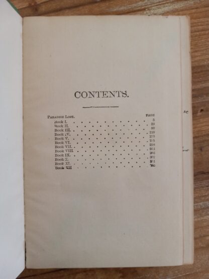 Contents inside circa 1890s Paradise Lost by John Milton - H.M. Caldwell co. publishers