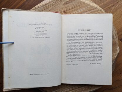 copyright and introduction inside a 1944 copy of The New Wizard of Oz by L. Frank Baum - Illustrations by Evelyn Copelman