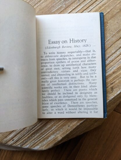 Essay on history by Thomas Babington Macaulay - first page - The Gold Medal Library - undated