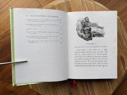 List of illustrations and First Page - 1979 The Water Babies {a fairy tale for a land-baby} by Charles Kingsley - First Published in this edition by Mayflower Books Inc. - Facsimile