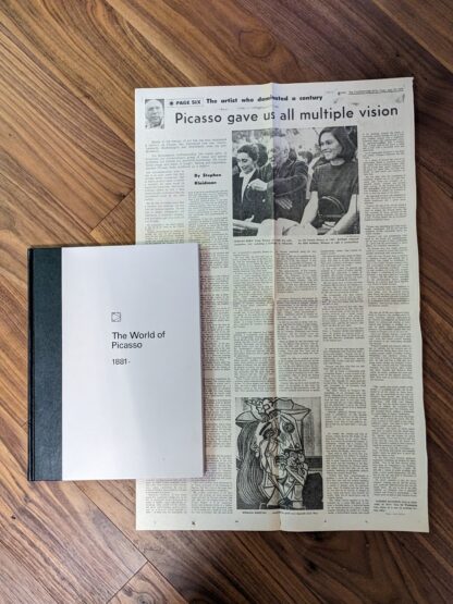 The World of Picasso -Time-Life Library Art Series - circa 1960s - with ephemera - The Vancouver Sun April 10 1973 - Picasso gave us all multiple vision