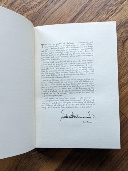 preface by Lord Provost - 1950 The Capital of Scotland by Moray McLaren