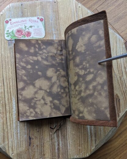 back pastedown and endpaper - scarce undated copy of The Poetical Works of Robert Burns - Limp Vellum calf leather