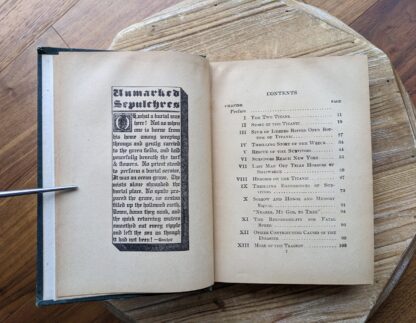 page 1 of 3 Contents page - 1912 Story of the Wreck of the Titanic - The Ocean's Greatest Disaster - Memorial Edition