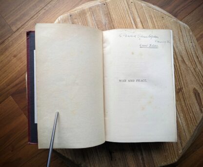 pre title - War and Peace by Count Tolstoy - Volume 1 of 2 - published by The Walter Scott Publishing Company